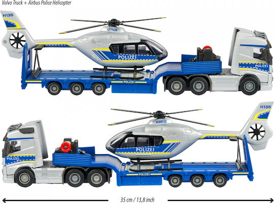 Majorette Set mit Truck 1:43 Polizei Helicopter für 3+ Jahre