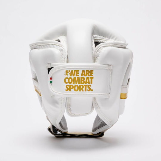 Leone DNA Adult Open Face Boxing Headgear Synthetic Leather White