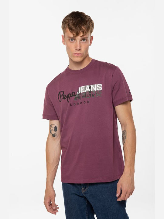 Pepe Jeans Men's Short Sleeve T-shirt Purple