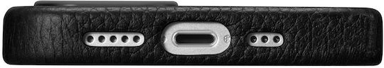iCarer Litchi Premium Leather Back Cover Δερμάτινο Μαύρο (iPhone 14 Plus)