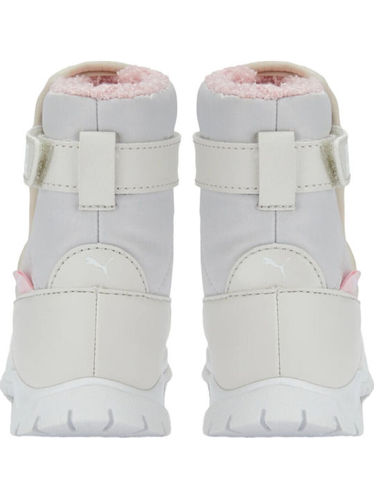 Nieve Kids Snow Boots with Velcro Beige