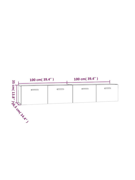 Hanging Living Room Cabinet from Particle Board Smoky Oak 100x36.5x35cm