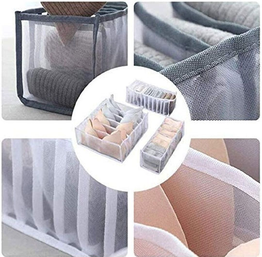 TnS Fabric Drawer Organizer for Underwear in Gray Color 32x12x12cm 1pcs