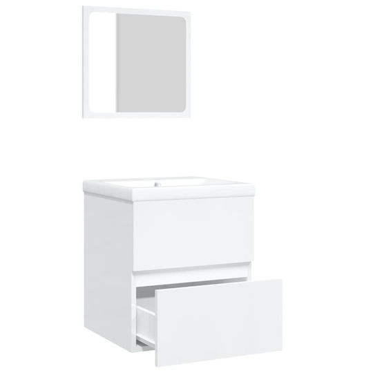 vidaXL Countertop with Sink & Mirror L41xW38.5xH45cm White