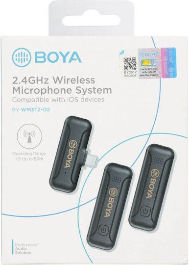 Boya BY-WM3T2-D2 Wireless Microphone Clip On for Mobile