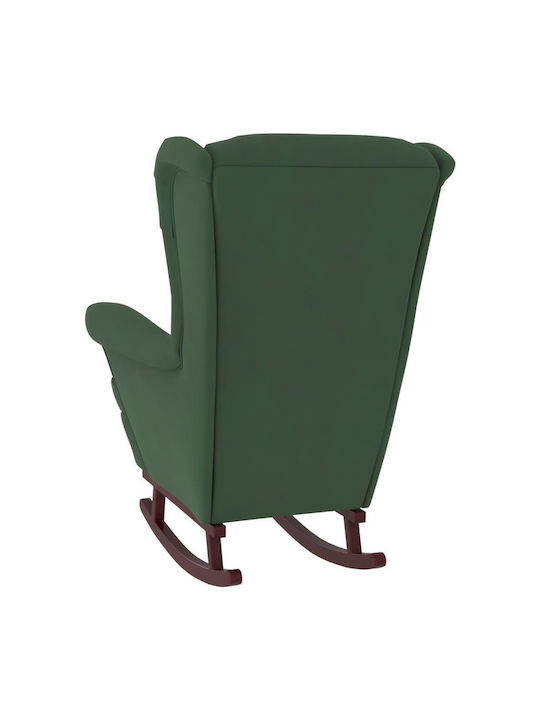 Rocking Armchair with Footstool Green 78x93x97cm