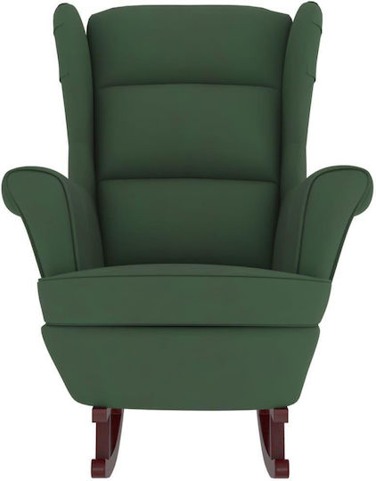 Rocking Armchair with Footstool Green 78x93x97cm