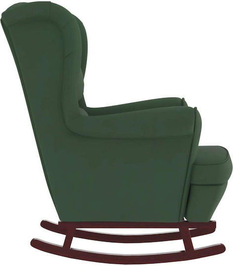 Rocking Armchair with Footstool Green 78x93x97cm