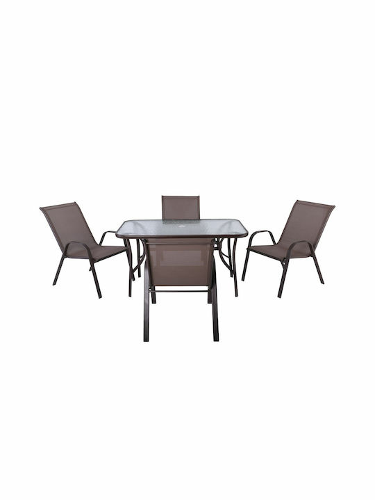 Garten- und Outdoor-Möbelsets Speisesaal Rio 5 Stück Braun E2406,S