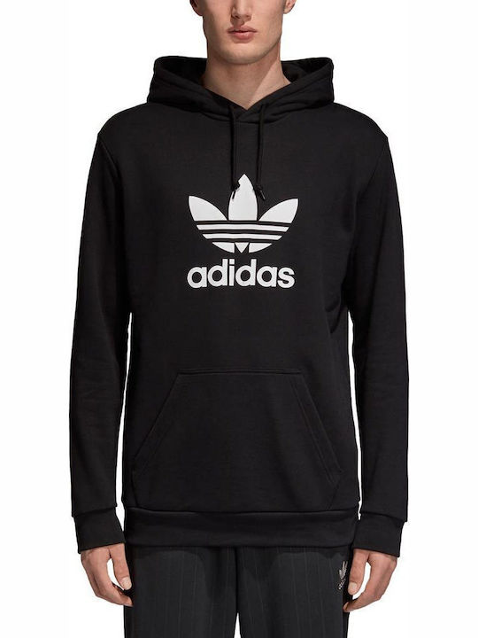 Trefoil Sweatshirt with Hood Black