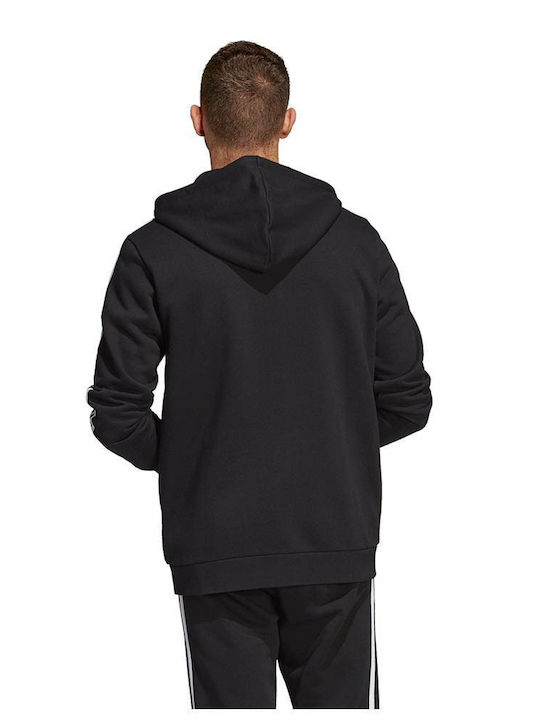 adidas Originals 3-Stripes Ζακέτα Μαύρη με Κουκούλα
