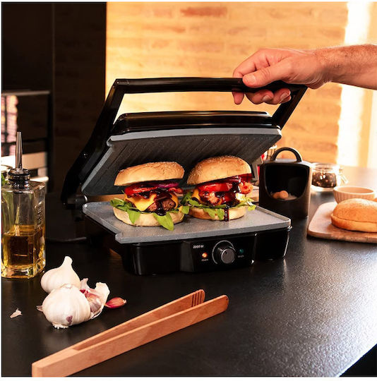 Cecotec Rock’nGrill 2000 Stone Ceramic Mix&Grill Τοστιέρα για 2 Τοστ 2000W Μαύρη
