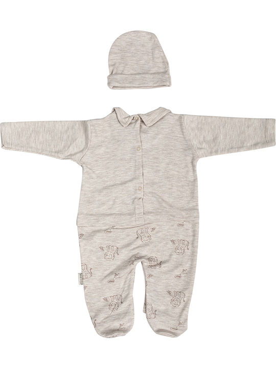 Dundarlar Baby Bodysuit Set Long-Sleeved with Accessories Brown