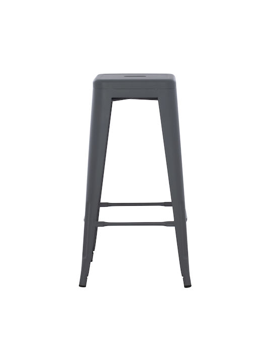 Metallischer Außenbereich-Hocker Melita Grau 43x43x78cm