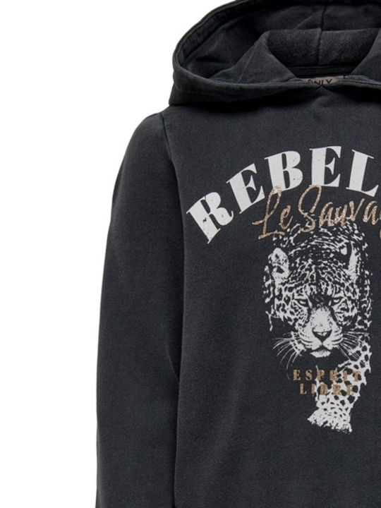 Kinder-Sweatshirt mit Kapuze Schwarz