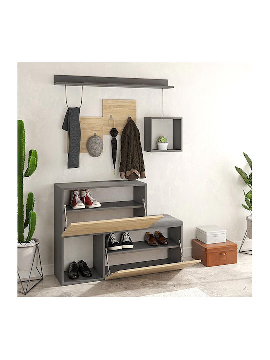 Holdon Eingangsmöbel mit Garderobe / Schuhschrank & Bank 120x36.5x87.5cm