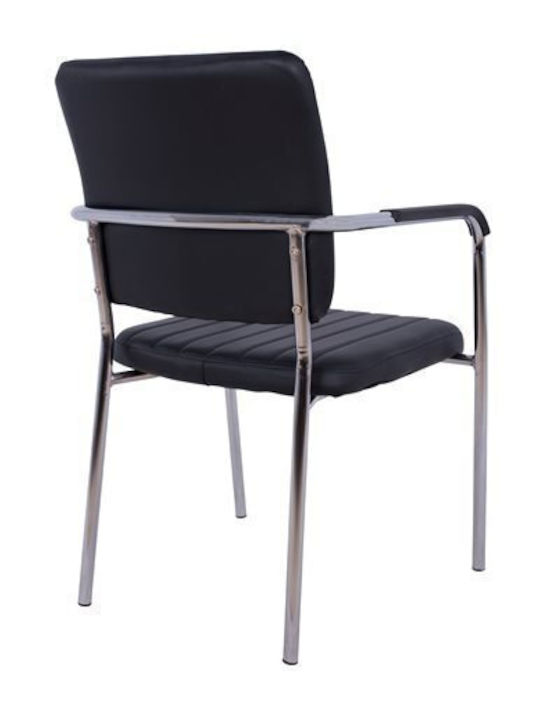 Armchair Visitor Questa with Arms Black 54x62x84cm 1pcs