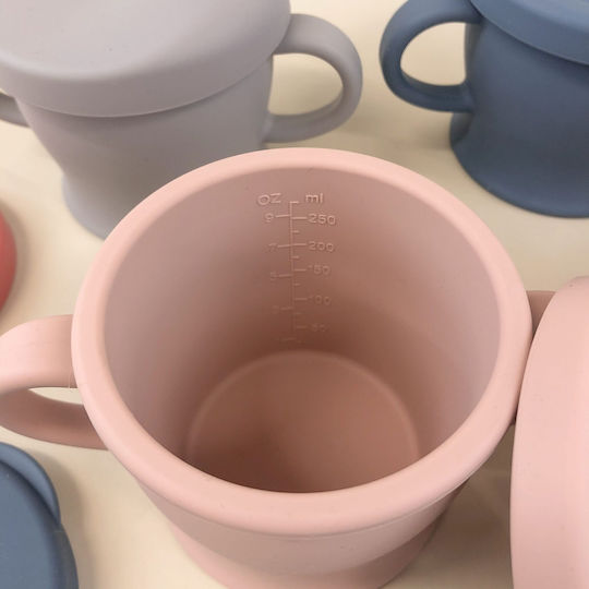 Haakaa Παιδικό Ποτηράκι Sip N Snack από Σιλικόνη Ροζ 250ml για 6m+