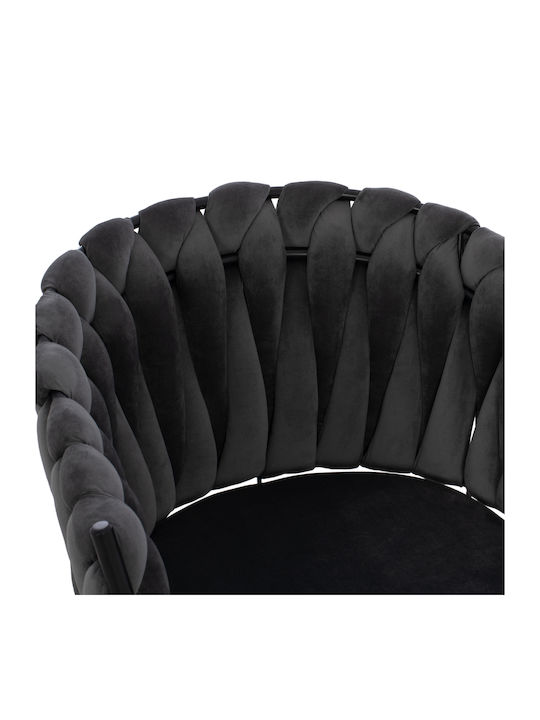 Dining Room Velvet Armchair Grey 60x54x78cm