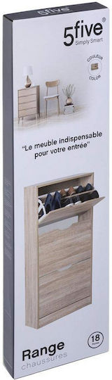 Tir Wooden Shoe Organizer with 6 Shelves White 60x23.3x119cm