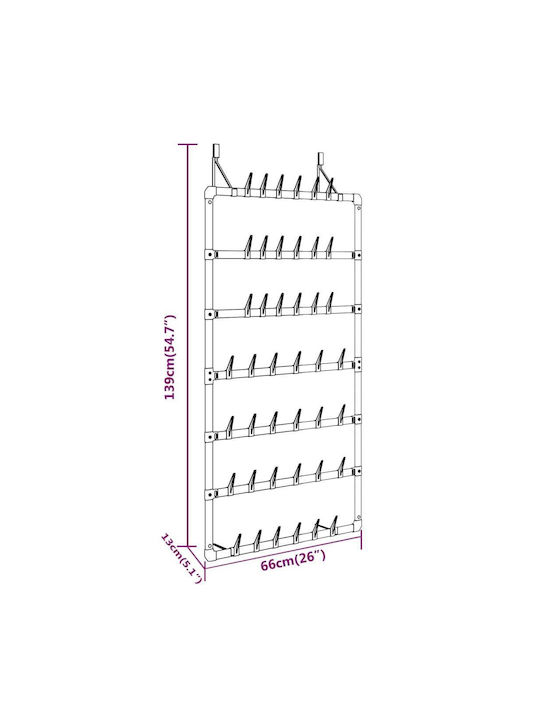 vidaXL vidaXL Türhaken Für Schuhe Metallisch 66x13x139cm