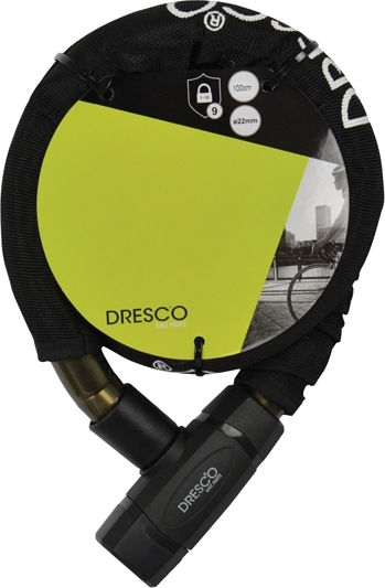 Dresco Pantser mit Schlüssel Schwarz 100 cm Ø22 mm