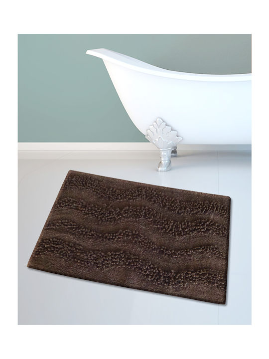 San Lorentzo Bath Mat Cotton Waves 1404BROWN Brown 45x70cm