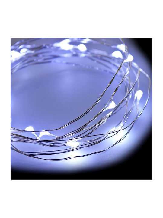 50 Λαμπάκια LED 5μ. Λευκά Μπαταρίας σε Σειρά