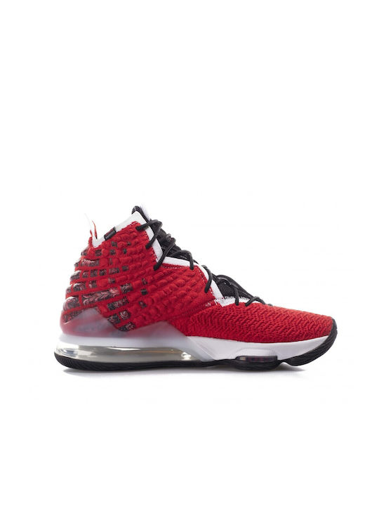 LeBron 17 Висока Баскетболни обувки Университетско Червено / Бяло / Черно