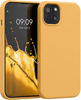 KWmobile Rubberized Umschlag Rückseite Silikon Marigold (iPhone 13) 55878.217