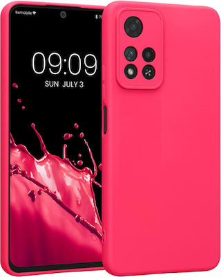 KWmobile Rubberized Umschlag Rückseite Silikon Neon Pink (Redmi Note 11 Pro+ 5G) 58097.77