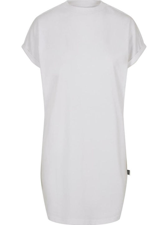 Summer Mini Athletic T-Shirt Dress Short Sleeve White