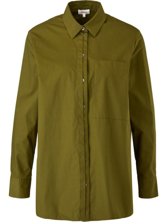 Red Label Langärmelig Damen Hemd Khaki
