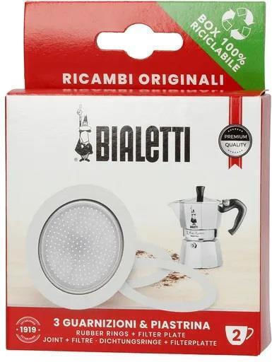 Bialetti Ανταλλακτικό Φίλτρο Καφετιέρας & 3 Φλάντζες για 2 Μερίδες 4τμχ