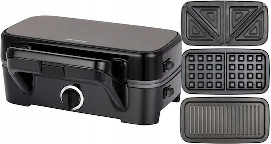 Sam Cook PSC-120/B Sandwich Maker with Removable Plates for for 2 Sandwiches Sandwiches 1200W Black