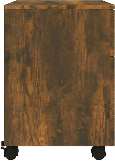 Büroaufbewahrungsschublade aus Holz mit Rädern Rauchfichte 45x38x54cm