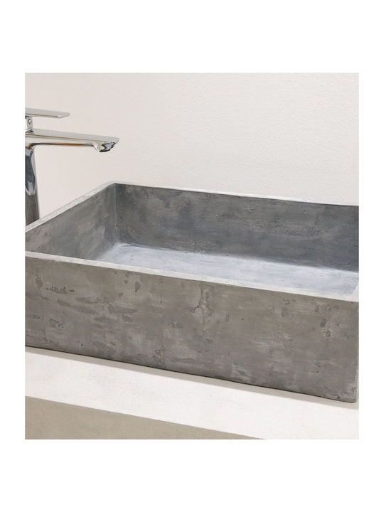 Tema Einbau Steinwaschbecken 52x38x14cm Grau