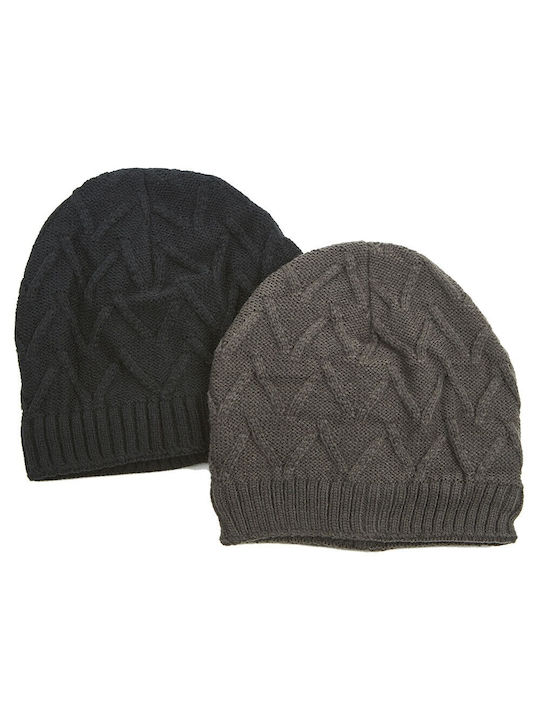 Verde Beanie Cap with Braid Gray