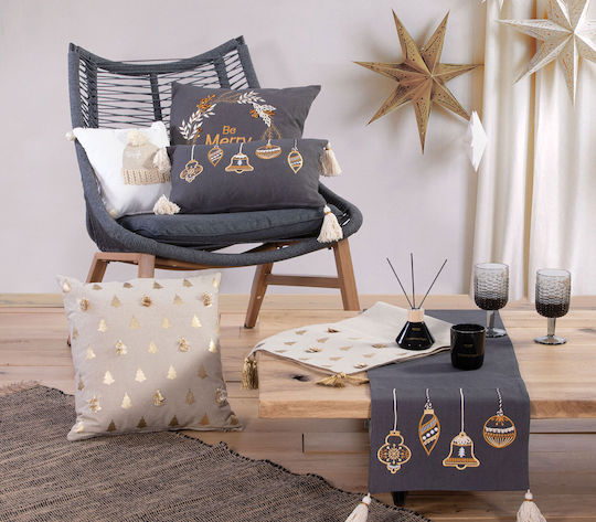 Nef-Nef Homeware Christmas Tweet Χριστουγεννιάτικο Διακοσμητικό Μαξιλάρι Μακρόστενο Λευκό 30x45εκ.