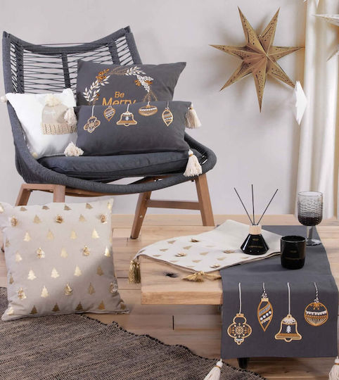 Nef-Nef Homeware Christmas Decorative Pillow Belle Rectangular Black 30x45cm