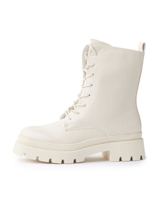 Funky Buddha Women's Ankle Boots White FBL006-121-08-OFFWHITE