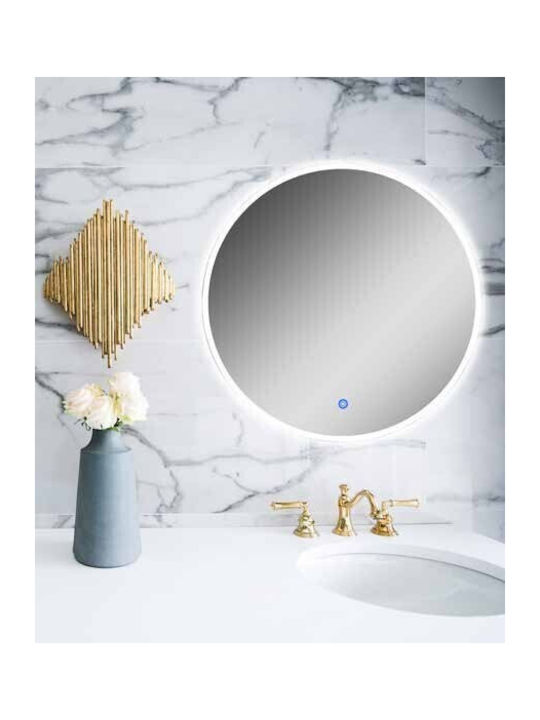 Eurolamp Στρογγυλός Καθρέπτης Μπάνιου Led Αφής 60x60cm