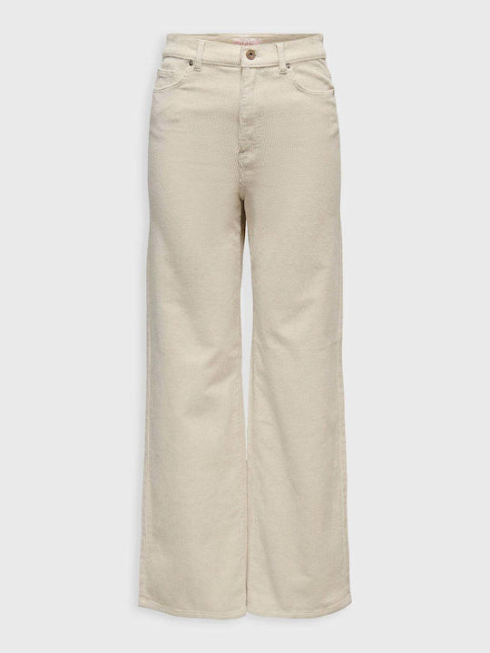 Hope Damen Hoch tailliert Stoff Hose in Weitem Schnitt Beige