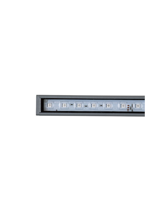 GloboStar Digi-Bar Външна Стояща Лампа LED Стенна Пералня 12W RGB IP65 Сребрист