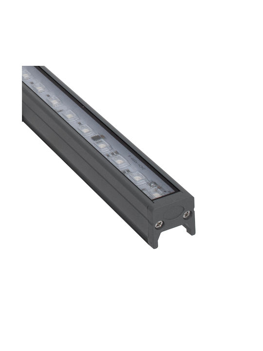GloboStar Digi-Bar Външна Стояща Лампа LED Стенна Пералня 12W RGB IP65 Сребрист