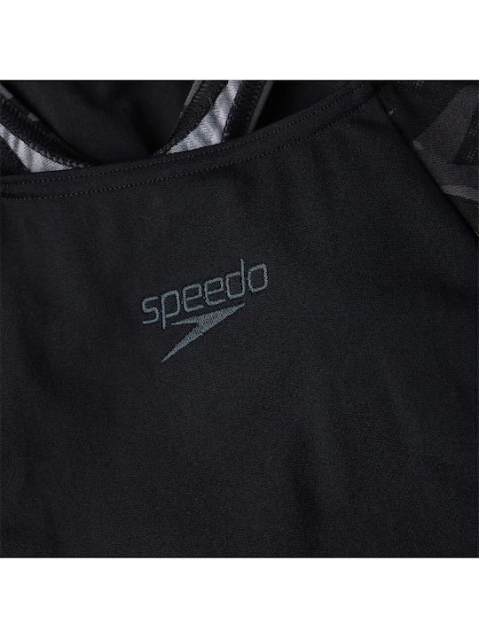 Hyperboom Splice Muscleback Athletic One-Piece Swimsuit Black