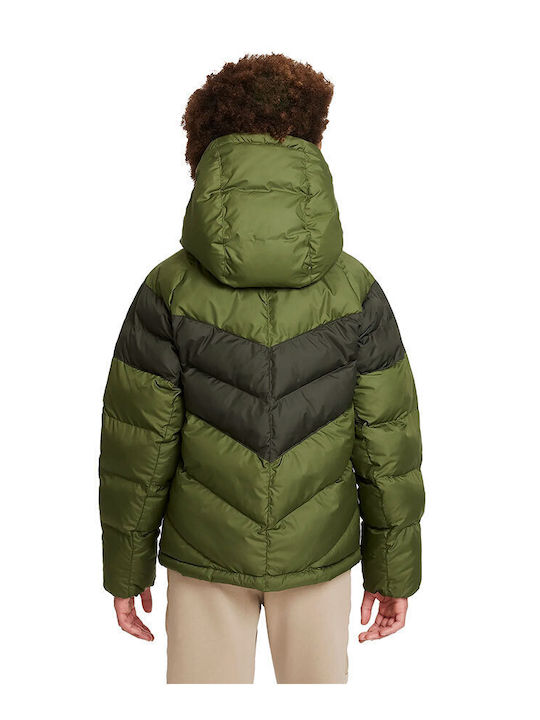 Kids' Sports Jacket Short with Hood Khaki Sportswear