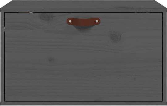 Dulap Suspendat pentru Sufragerie din Lemn Masiv Gri 60x30x35 cm