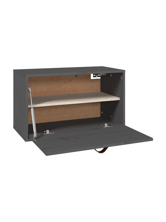 Hängendes Wohnzimmer Nischenschrank aus Massivholz Grau 60x30x35cm