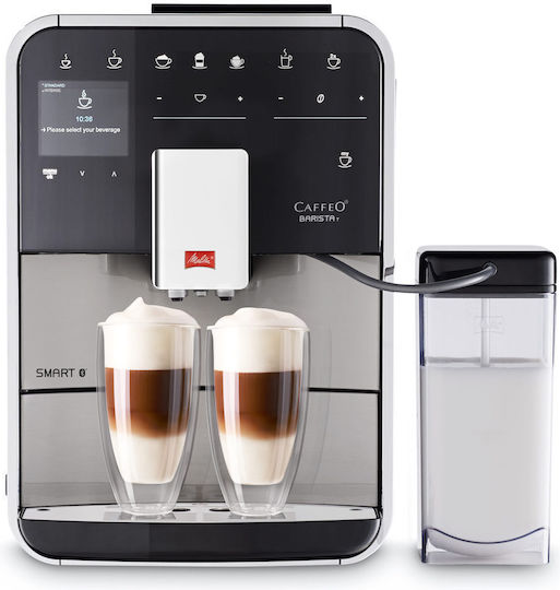 Melitta Barista T Smart Automatic Espresso Machine 1450W Pressure 15bar for Cappuccino with Grinder Silver